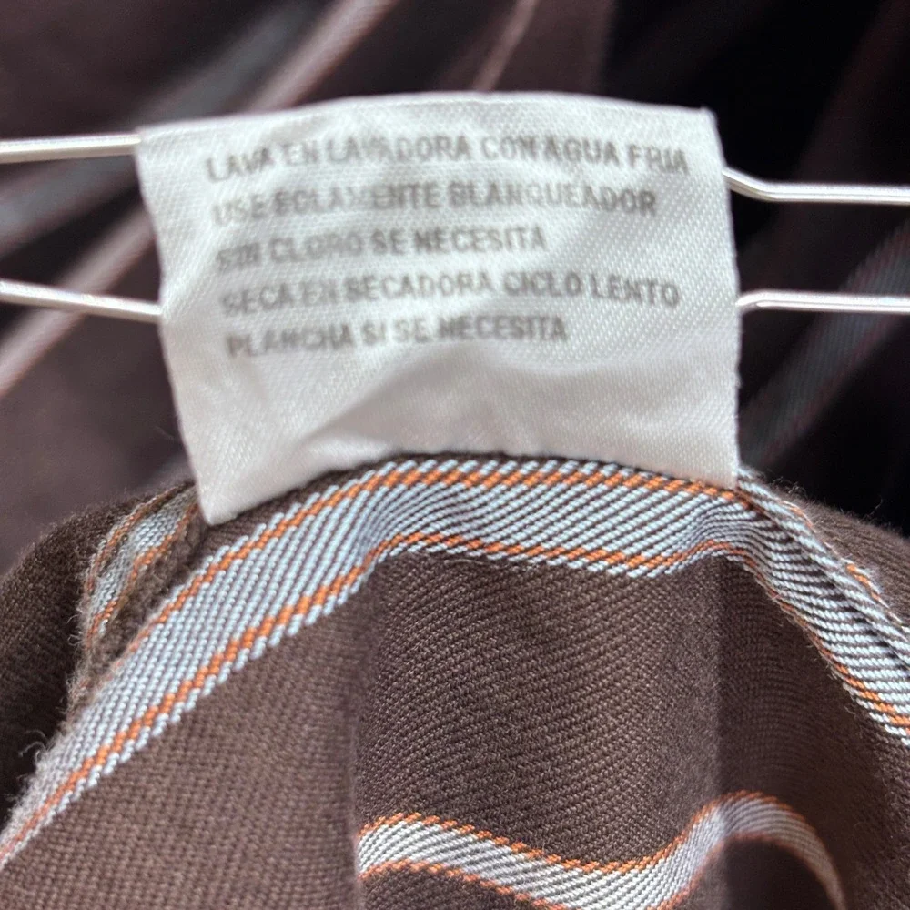 Duck Head Classic Mens‎ Long Sleeve Button Down Shirt Brown Stripe XX Large
